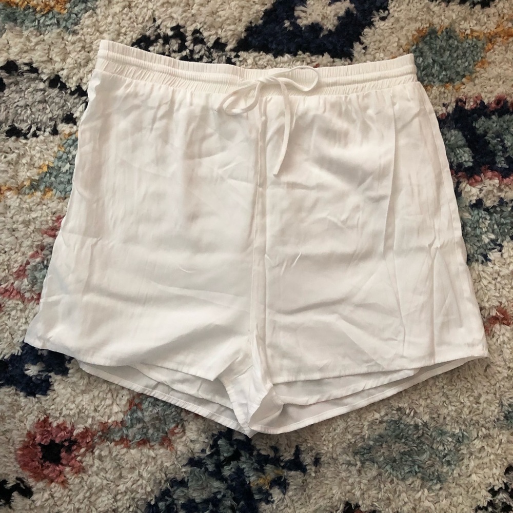 Princess Polly White Drawstring Mini Shorts 10